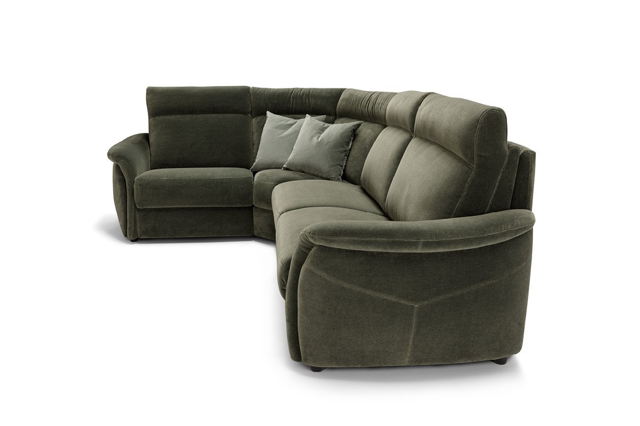 Ecksofa Aglais grün – Seitenansicht Ecksofa Aglais grün – Seitenansicht